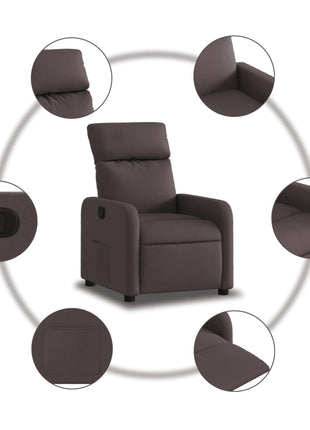 Fauteuil verstelbaar stof donkerbruin