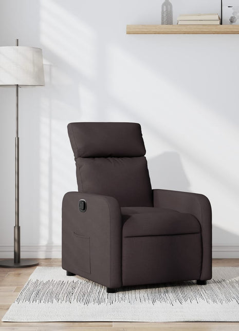 Fauteuil verstelbaar stof donkerbruin