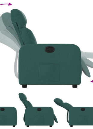 Fauteuil verstelbaar stof donkergroen