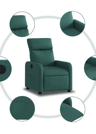 Fauteuil verstelbaar stof donkergroen