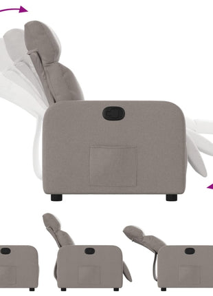 Fauteuil verstelbaar stof taupe