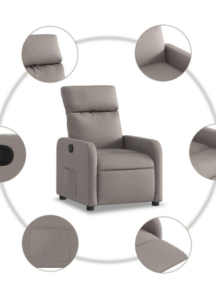 Fauteuil verstelbaar stof taupe