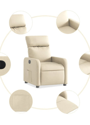 Fauteuil verstelbaar stof crèmekleurig