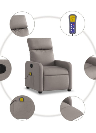 Massagestoel verstelbaar stof taupe