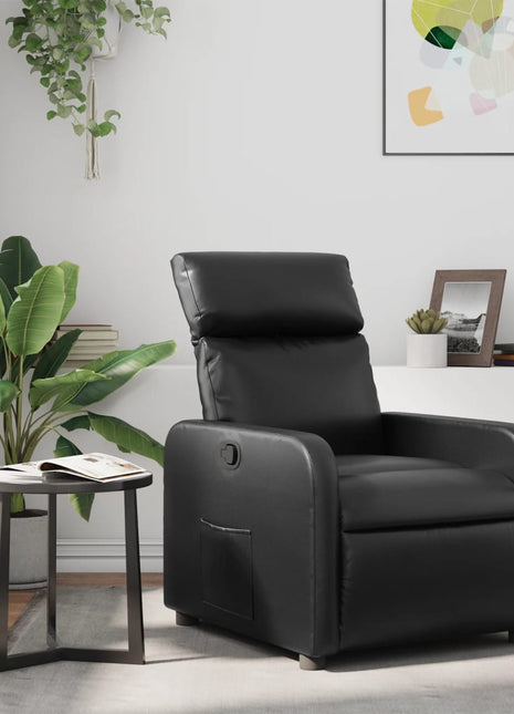 Fauteuil verstelbaar kunstleer zwart