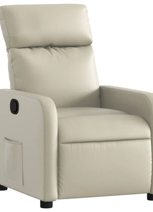 Fauteuil verstelbaar kunstleer crèmekleurig