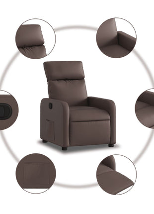 Fauteuil verstelbaar kunstleer bruin