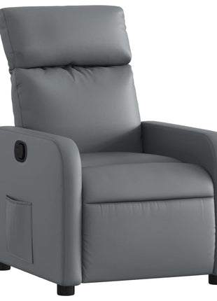 Fauteuil verstelbaar kunstleer grijs