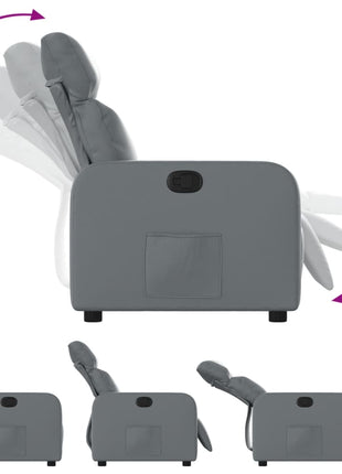 Fauteuil verstelbaar kunstleer grijs