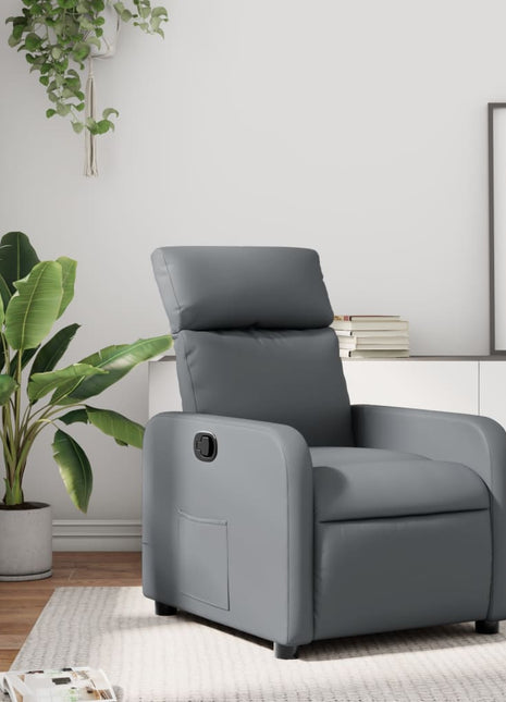 Fauteuil verstelbaar kunstleer grijs