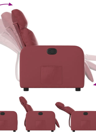 Fauteuil verstelbaar kunstleer wijnrood