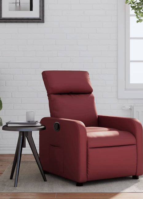 Fauteuil verstelbaar kunstleer wijnrood