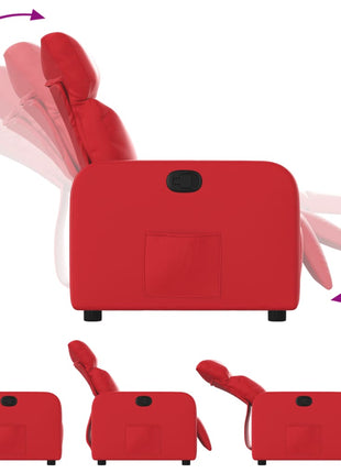 Fauteuil verstelbaar kunstleer rood