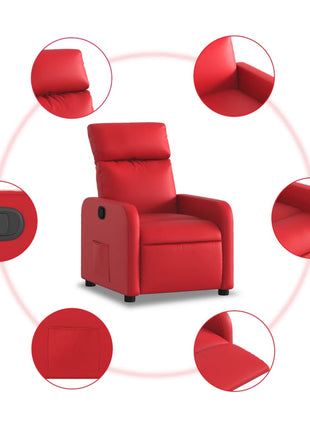 Fauteuil verstelbaar kunstleer rood