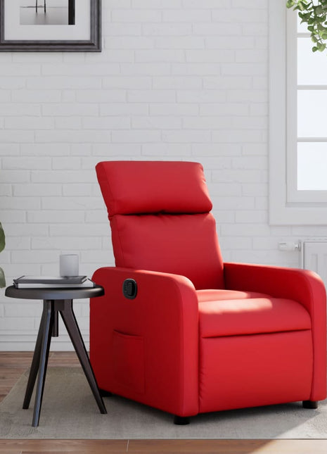 Fauteuil verstelbaar kunstleer rood