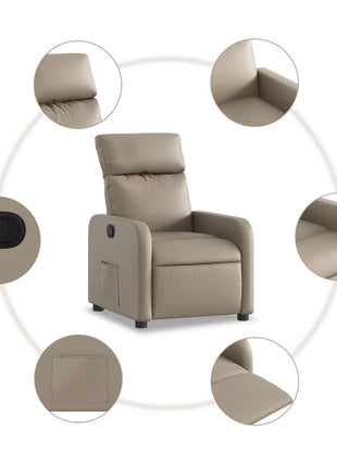 Fauteuil verstelbaar kunstleer cappuccinokleurig