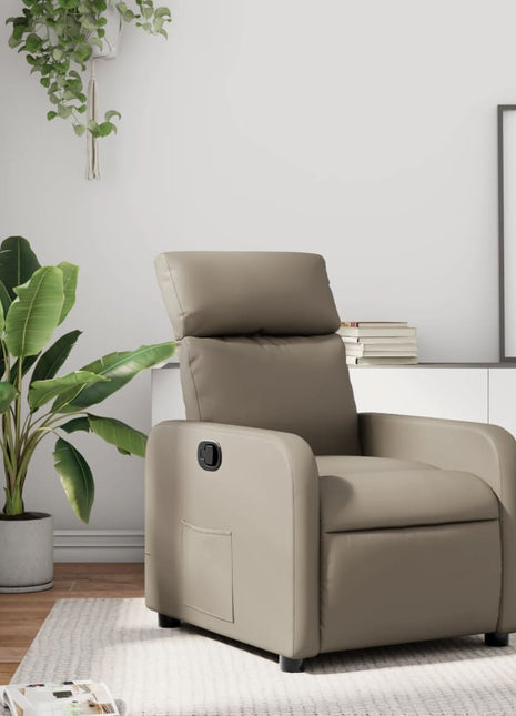 Fauteuil verstelbaar kunstleer cappuccinokleurig