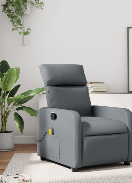 Massagestoel verstelbaar kunstleer grijs