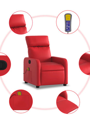 Massagestoel verstelbaar kunstleer rood