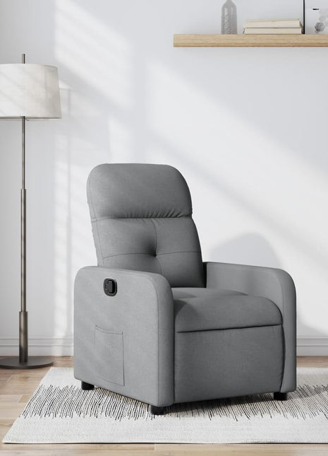 Fauteuil verstelbaar stof lichtgrijs