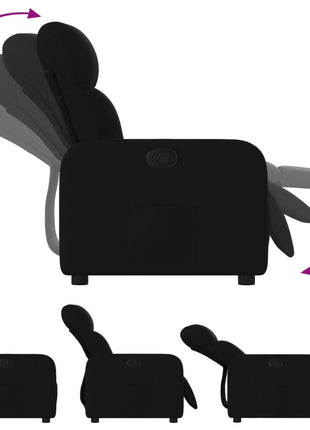 Fauteuil verstelbaar stof zwart