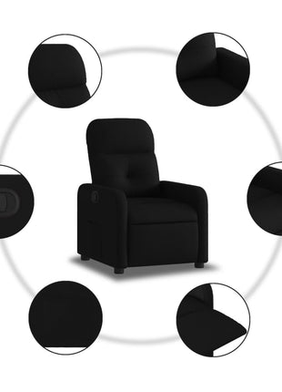 Fauteuil verstelbaar stof zwart