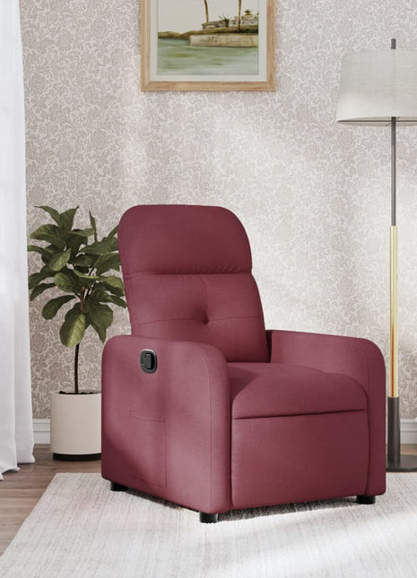Fauteuil verstelbaar stof wijnrood