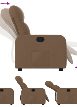 Fauteuil verstelbaar stof bruin
