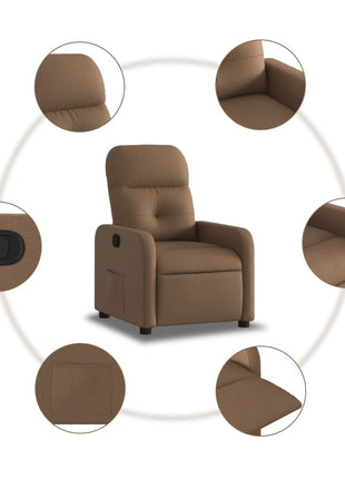 Fauteuil verstelbaar stof bruin