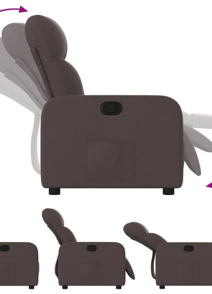 Fauteuil verstelbaar stof donkerbruin