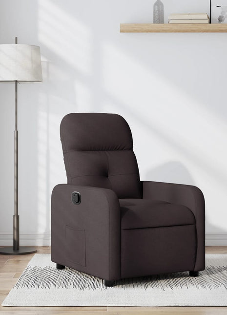 Fauteuil verstelbaar stof donkerbruin