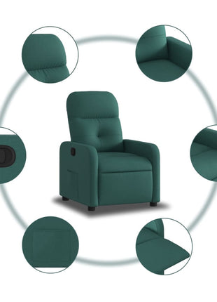 Fauteuil verstelbaar stof donkergroen