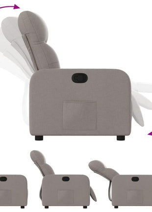 Fauteuil verstelbaar stof taupe