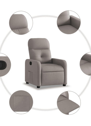 Fauteuil verstelbaar stof taupe