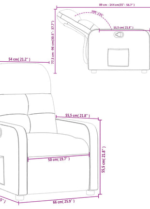 Fauteuil verstelbaar stof taupe