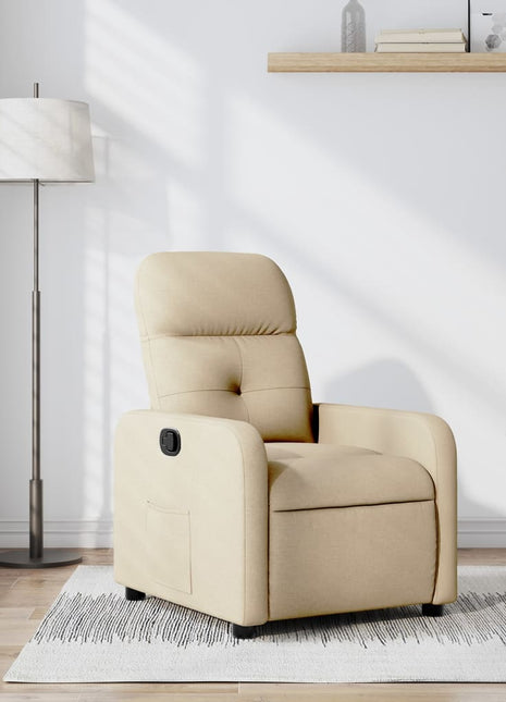 Fauteuil verstelbaar stof crèmekleurig
