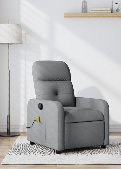 Massagestoel verstelbaar stof lichtgrijs