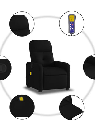 Massagestoel verstelbaar stof zwart