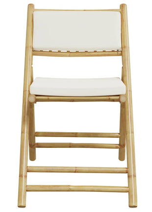 Bistrostoelen 2 st inklapbaar met kussens bamboe crèmewit