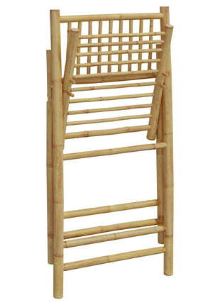 Bistrostoelen 2 st inklapbaar met kussens bamboe crèmewit