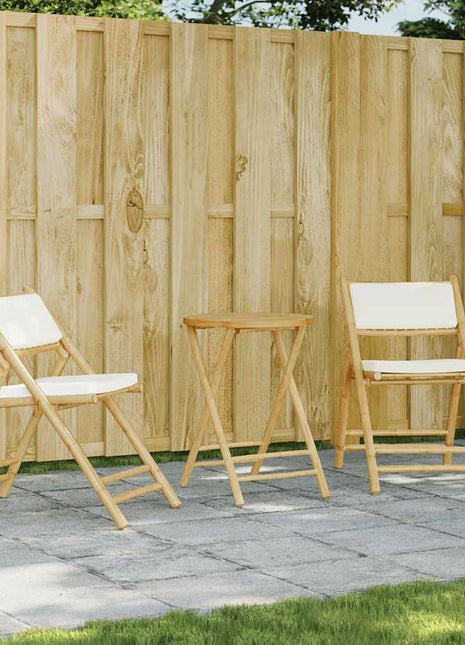 Bistrostoelen 2 st inklapbaar met kussens bamboe crèmewit