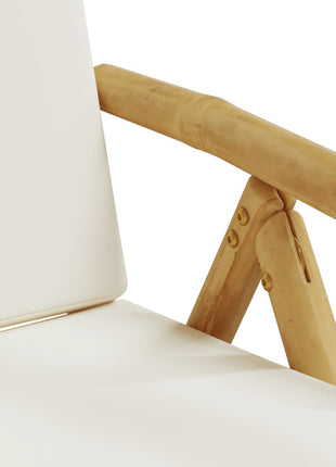 Tuinstoelen 2 st inklapbaar met kussens bamboe