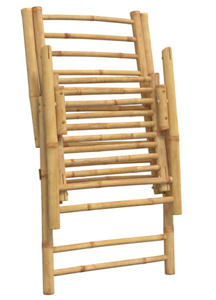 Tuinstoelen 2 st inklapbaar met kussens bamboe