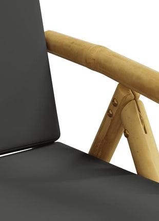 Tuinstoelen 2 st inklapbaar met kussens bamboe