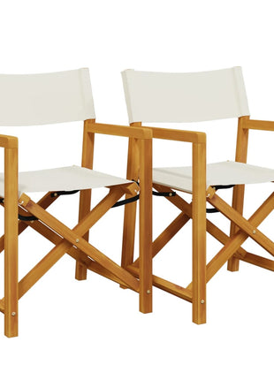 Regisseursstoelen 2 st inklapbaar stof crèmewit