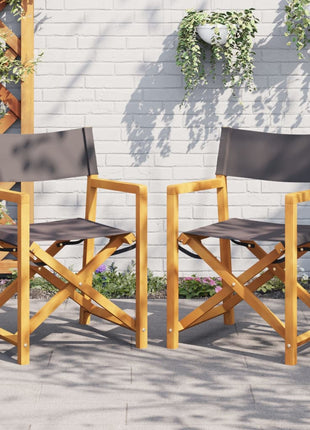 Regisseursstoelen 2 st inklapbaar stof donkergrijs