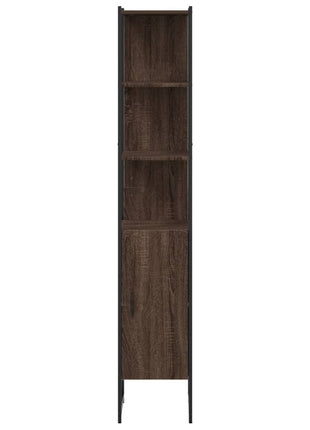 Badkamerkast 33x33x185,5 cm bewerkt hout bruin eikenkleurig