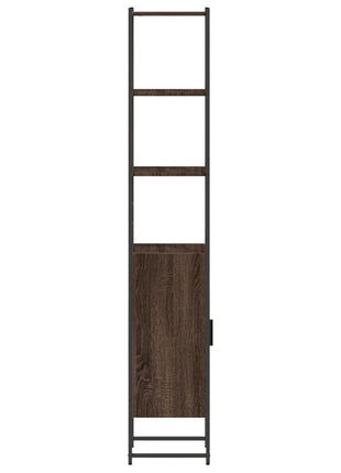 Badkamerkast 33x33x185,5 cm bewerkt hout bruin eikenkleurig