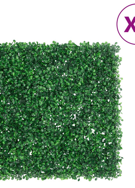 Hek met kunstheester 6 st 50x50 cm groen