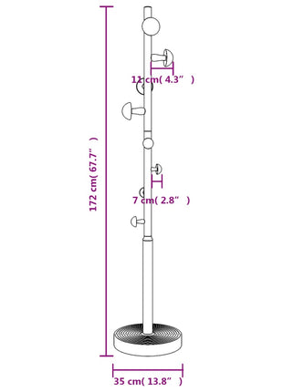 Kapstok 172 cm gepoedercoat ijzer wit